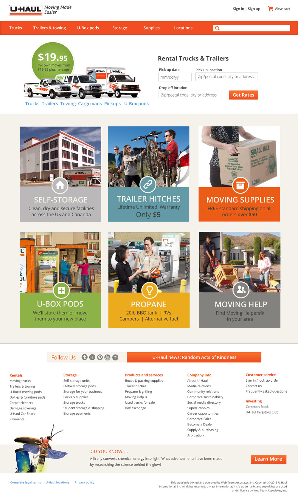 uhaul home page